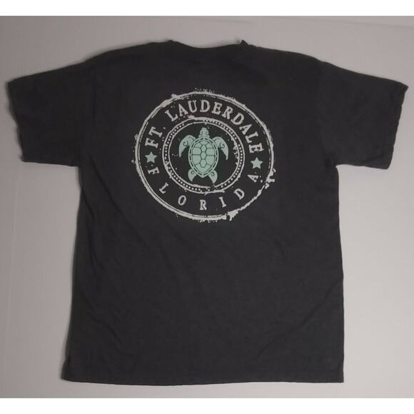 Surf Style Fort Lauderdale Florida Sea Turtle T-Shirt Heather Gray Medium - Picture 7 of 7